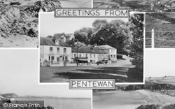 Composite, Greetings From Pentewan c.1955, Pentewan