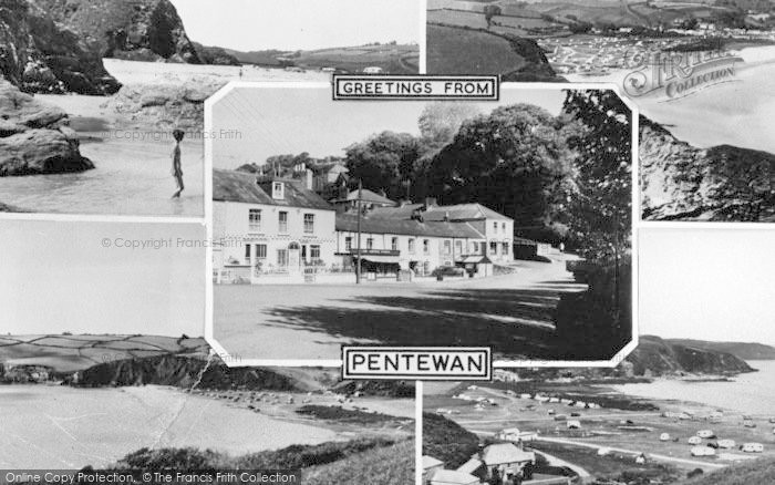 Photo of Pentewan, Composite, Greetings From Pentewan c.1955