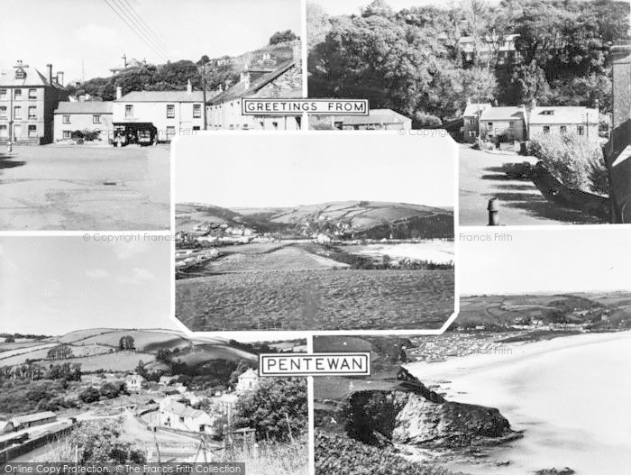 Photo of Pentewan, Composite, Greetings From Pentewan c.1960