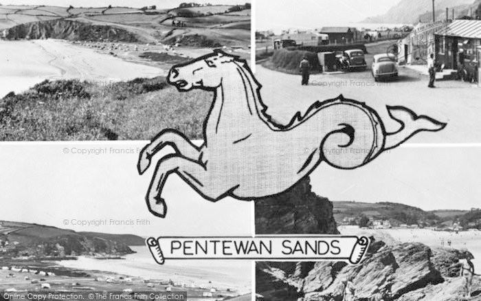 Photo of Pentewan, Composite, Pentewan Sands c.1960