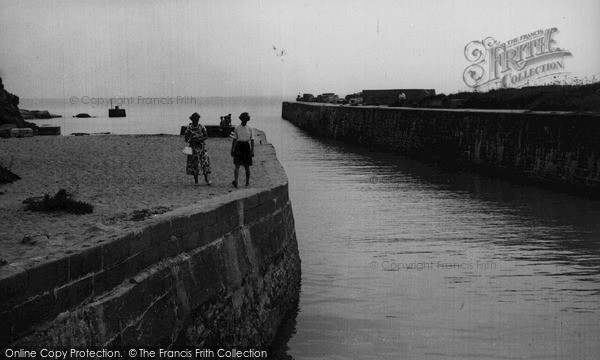 Photo of Pentewan, The Harbour Entrance c.1955