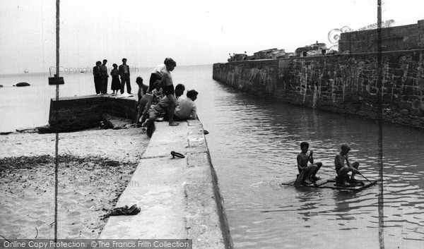 Photo of Pentewan, The Harbour Entrance c.1955