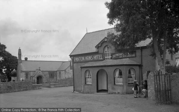 Photo of Pentraeth, Panton Arms Hotel And St Mary's Church c.1933