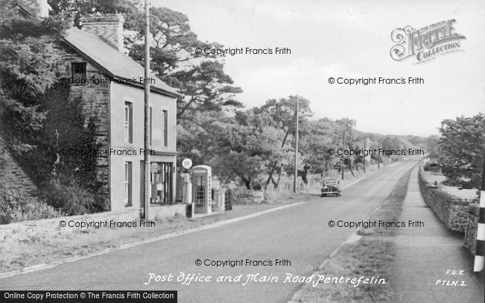 Photo of Pentrefelin, Post Office And Main Road c.1955