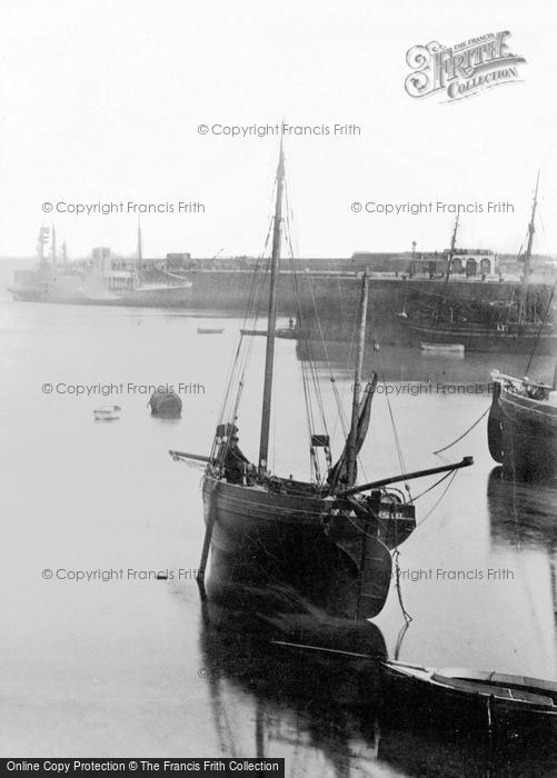Photo of Penzance, Boats In The Harbour 1893