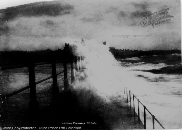 Photo of Penzance, Rough Sea 1897
