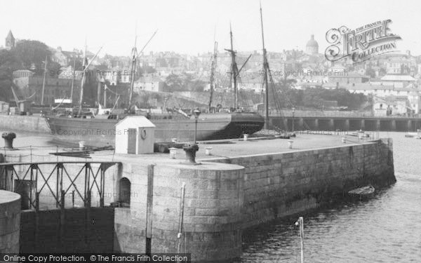 Photo of Penzance, The Harbour Pier And A Ship 1897