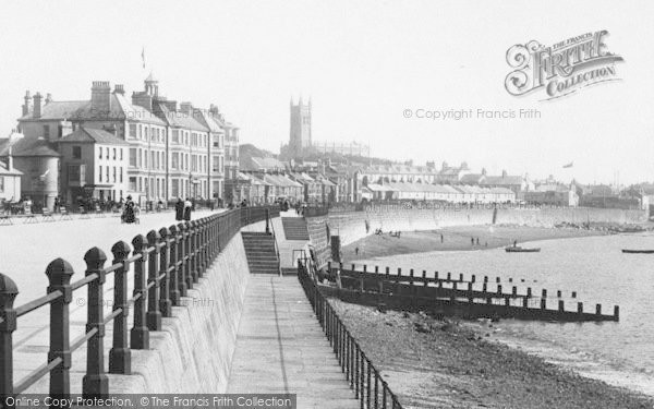 Photo of Penzance, The Promenade And St Mary's Church 1897