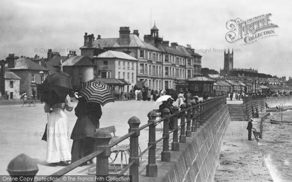 Photo of Penzance, The Promenade, Parasolled Ladies 1906