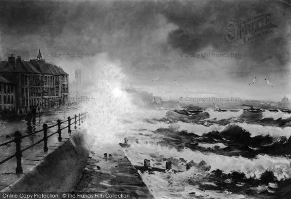 Photo of Penzance, The Promenade, Rough Sea 1897