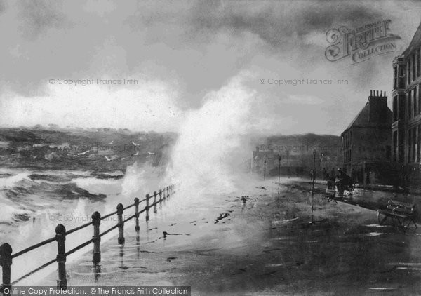 Photo of Penzance, The Promenade, Rough Sea 1897