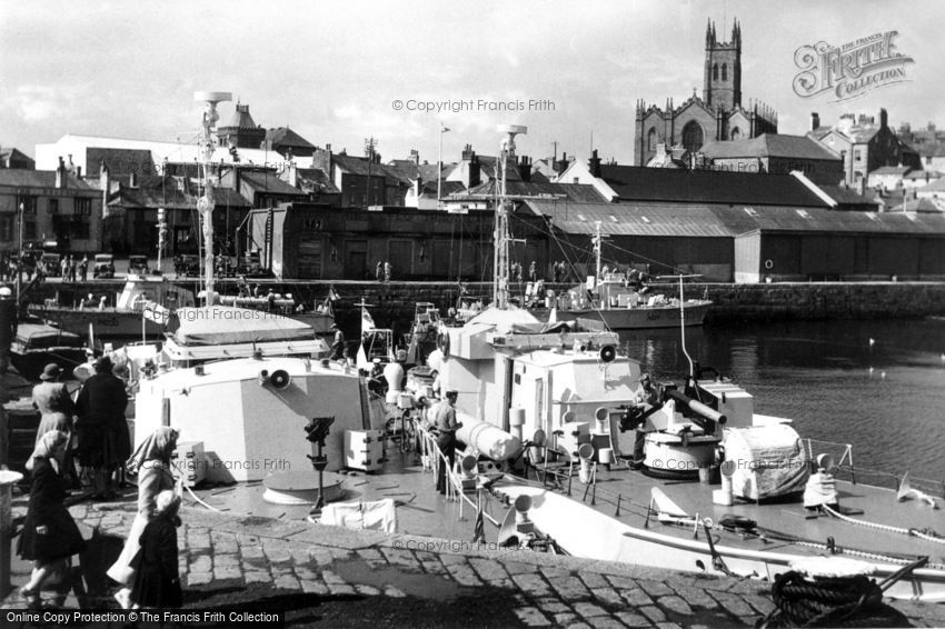 Penzance, Torpedo Boats in Harbour c1955