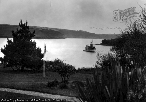 Photo of Percuil, Falmouth Steamer From Garden c.1933