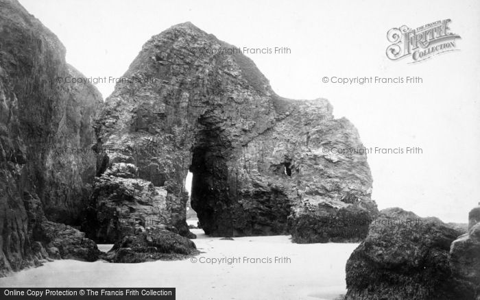 Photo of Perranporth, Arch Rock From East 1890