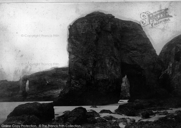 Photo of Perranporth, Arch Rock From West 1890
