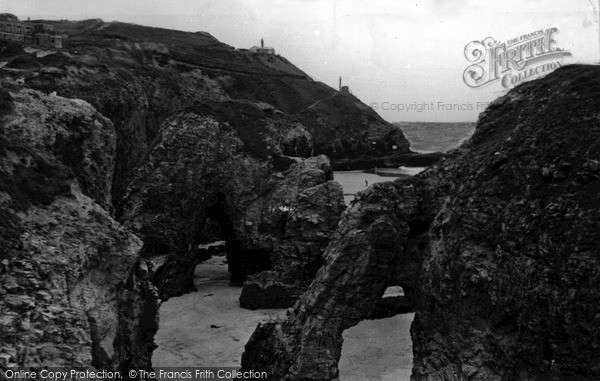 Photo of Perranporth, Arch Rocks c.1960