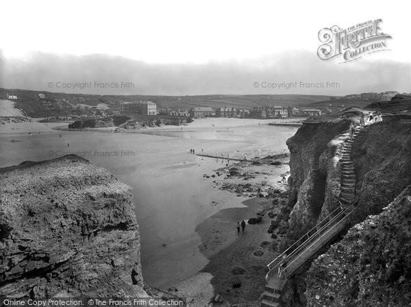 Photo of Perranporth, Bay And Cliff Steps 1935