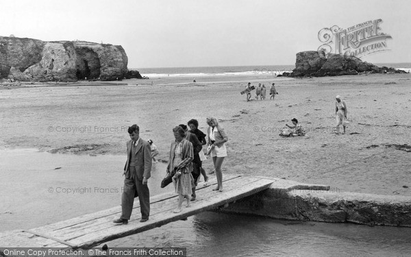 Photo of Perranporth, Beach And Rocks c.1960