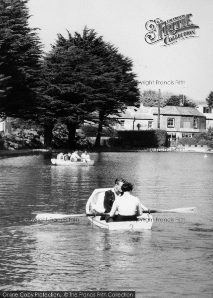 Photo of Perranporth, Boating In The Park c.1960