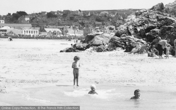 Photo of Perranporth, Children On The Shore c.1960