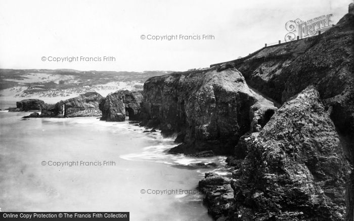 Photo of Perranporth, Cliffs Looking East 1890