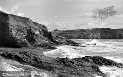 Flat Rock And Droskyn c.1959, Perranporth