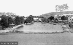 Lake And Bowling Green, Boscawen Park c.1950, Perranporth