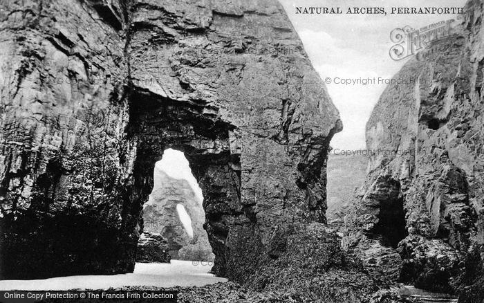 Photo of Perranporth, Natural Arches c.1925
