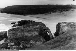 Rocks And Coast c.1960, Perranporth