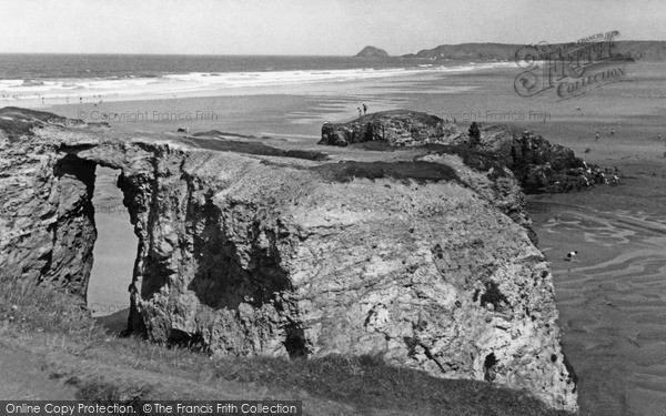 Photo of Perranporth, The Rocks c.1960