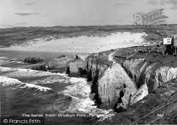 The Sands From Droskyn Point c.1959, Perranporth
