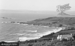 The Coastline And St Michael's Mount c.1950, Perranuthnoe