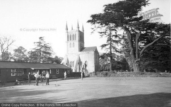Photo of Pershore, Abbey And Bowling Green c.1955
