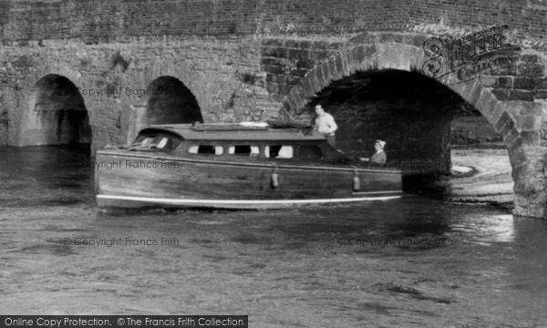Photo of Pershore, Sailing Under The Old Bridge c.1960