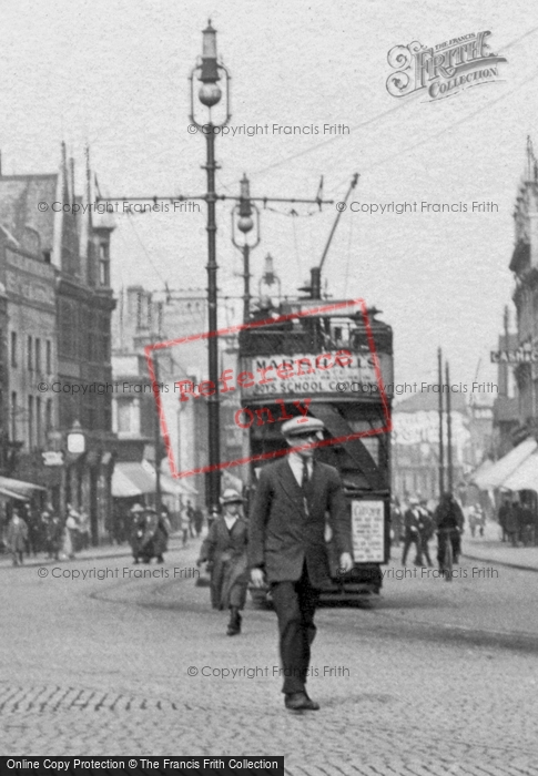 Photo of Peterborough, A Man And A Tram 1919