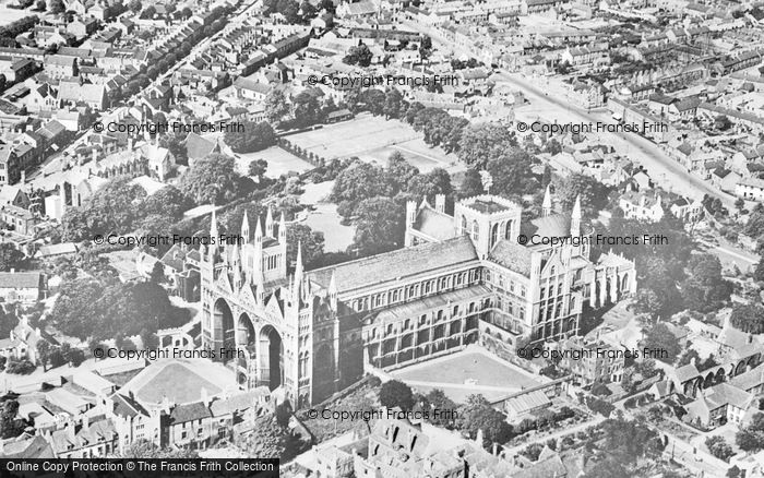 Photo of Peterborough, Cathedral From The Air c.1950