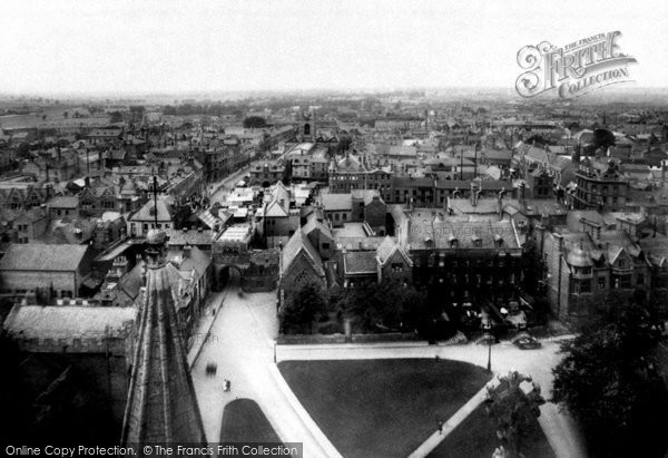 Photo of Peterborough, From Cathedral Looking West 1919