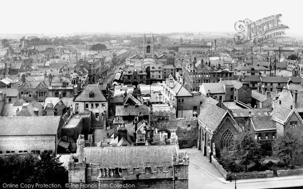 Photo of Peterborough, From Cathedral Looking West 1919