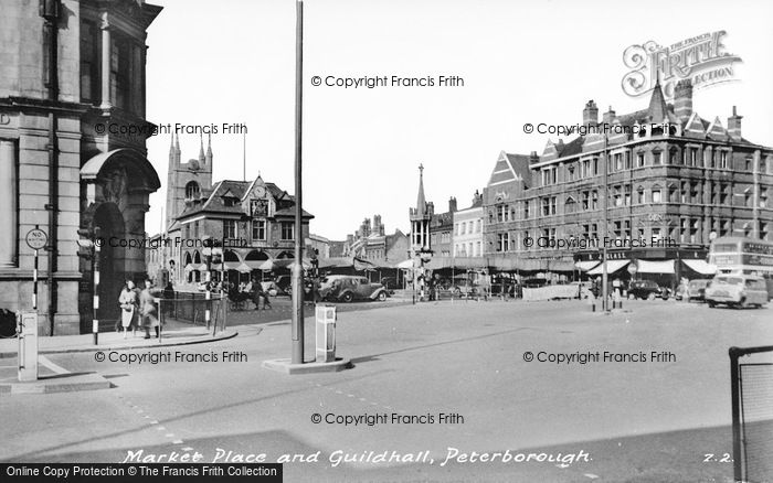 Photo of Peterborough, Market Place And Guildhall c.1950
