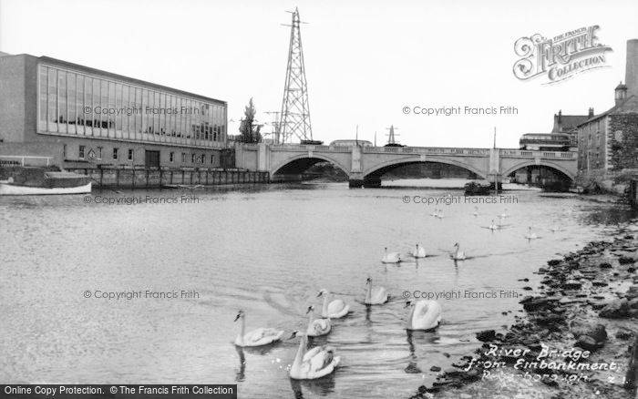 Photo of Peterborough, River Bridge From Embankment c.1950