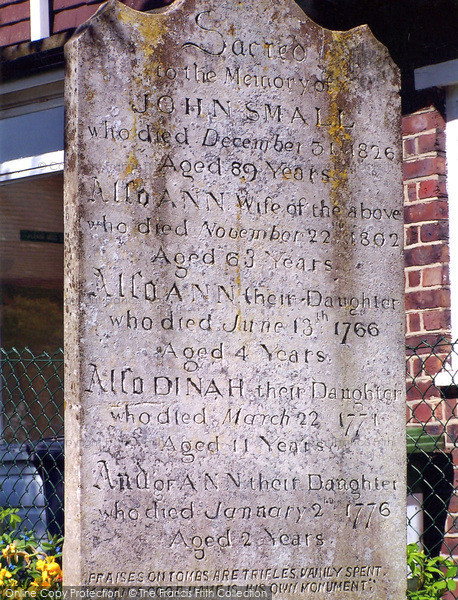 Photo of Petersfield, John Small II's Tombstone 2005