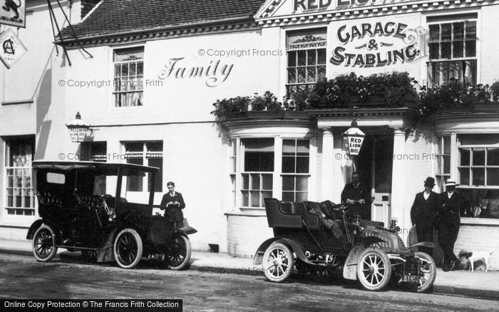 Photo of Petersfield, Motor Cars At The Red Lion Hotel 1906