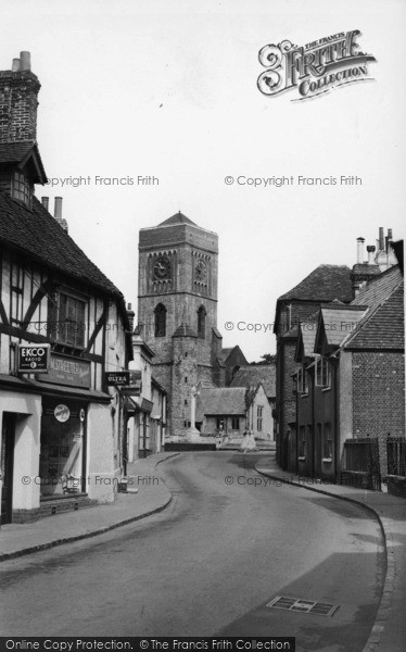 Photo of Petworth, East Street And St Mary's Church c.1955