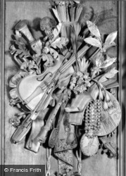 Petworth House, Woodcarving Of Musical Instruments c.1960, Petworth