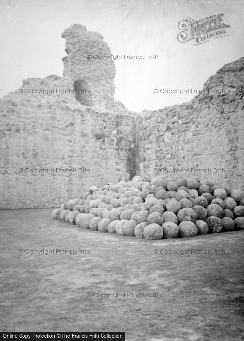 Photo of Pevensey, Castle, Catapult Stones c.1937