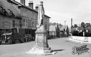 King Alfred Statue And Market Place c.1955, Pewsey