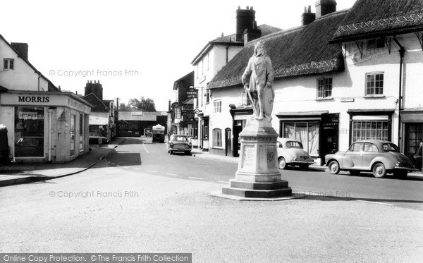 Photo of Pewsey, King Alfred Statue And River Street c.1960