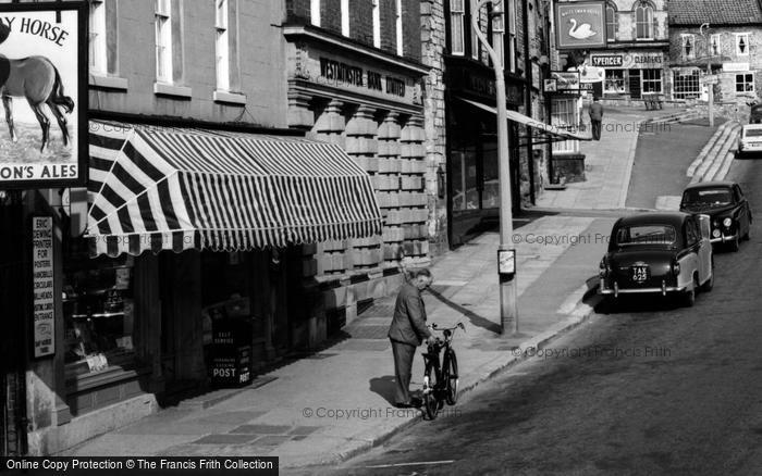 Photo of Pickering, Market Place, Propping Up A Bicycle 1964