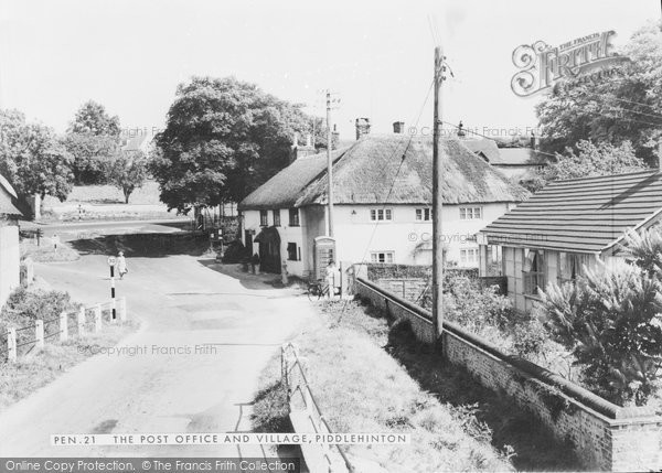 Photo of Piddlehinton, The Post Office And Village c.1955