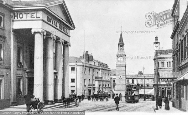 Photo of Plymouth, Derry's Clock And Royal Hotel c.1900